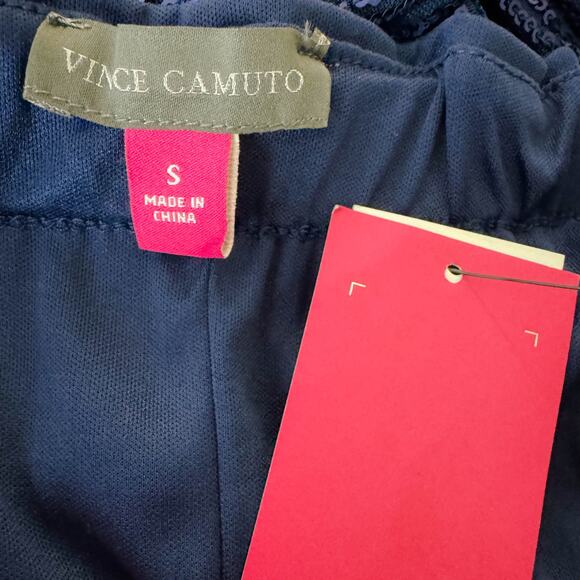 Vince Camuto Slit Pencil Sequin Midi Skirt Blue Cocktail Party Disco Size S NWT - Picture 8 of 11